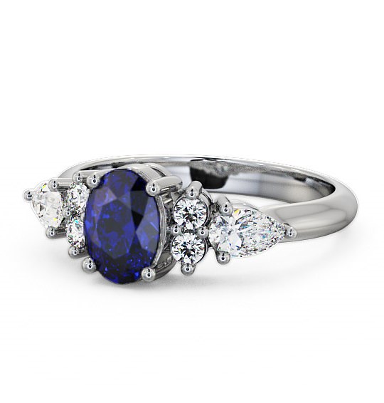  Blue Sapphire and Diamond 1.42ct Ring 18K White Gold - Petra GEM2_WG_BS_THUMB2 