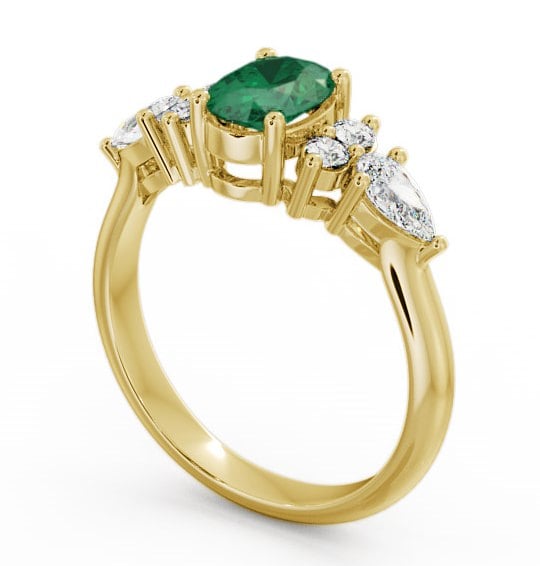 Emerald and Diamond 1.27ct Ring 9K Yellow Gold - Petra GEM2_YG_EM_THUMB1