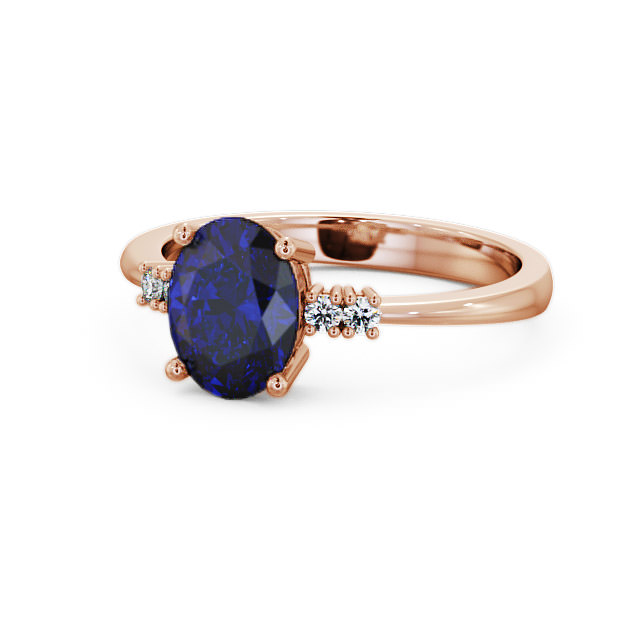 Blue Sapphire and Diamond 1.61ct Ring 18K Rose Gold - Talida GEM3_RG_BS_FLAT