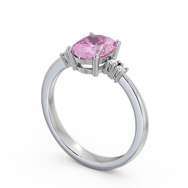 Pink Sapphire and Diamond 1.61ct Ring 9K White Gold - Talida GEM3_WG_PS_SIDE