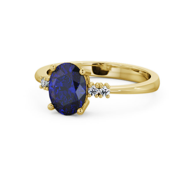 Blue Sapphire and Diamond 1.61ct Ring 9K Yellow Gold - Talida GEM3_YG_BS_FLAT