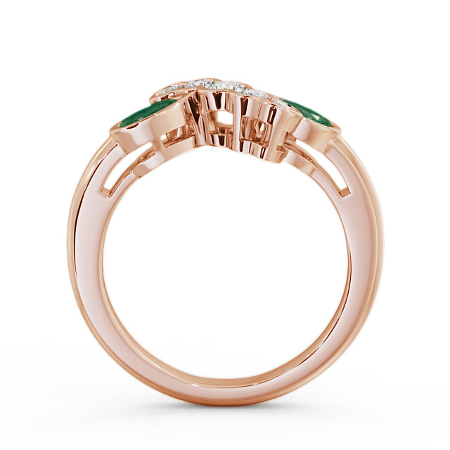 Emerald and Diamond 0.90ct Ring 18K Rose Gold - Genoa GEM6_RG_EM_UP