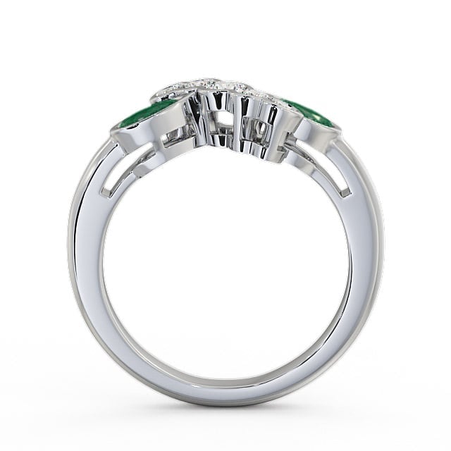 Emerald and Diamond 0.90ct Ring 9K White Gold - Genoa GEM6_WG_EM_UP