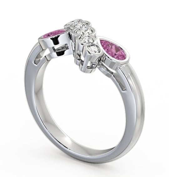  Pink Sapphire and Diamond 1.00ct Ring 9K White Gold - Genoa GEM6_WG_PS_THUMB1 