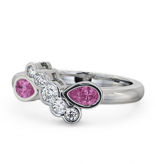  Pink Sapphire and Diamond 1.00ct Ring 18K White Gold - Genoa GEM6_WG_PS_THUMB2 
