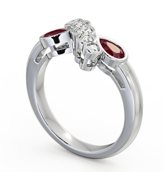  Ruby and Diamond 1.00ct Ring 18K White Gold - Genoa GEM6_WG_RU_THUMB1 