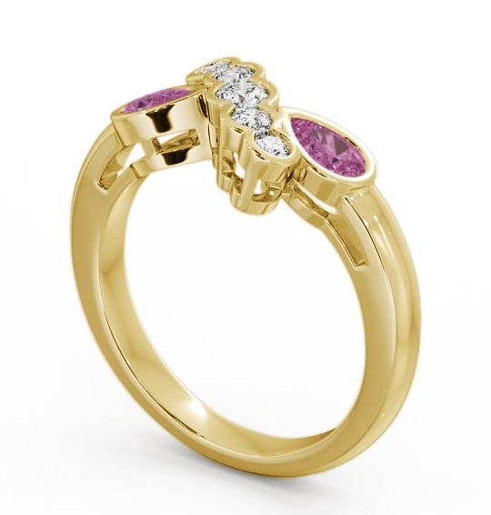 Pink Sapphire and Diamond 1.00ct Ring 18K Yellow Gold - Genoa GEM6_YG_PS_THUMB1