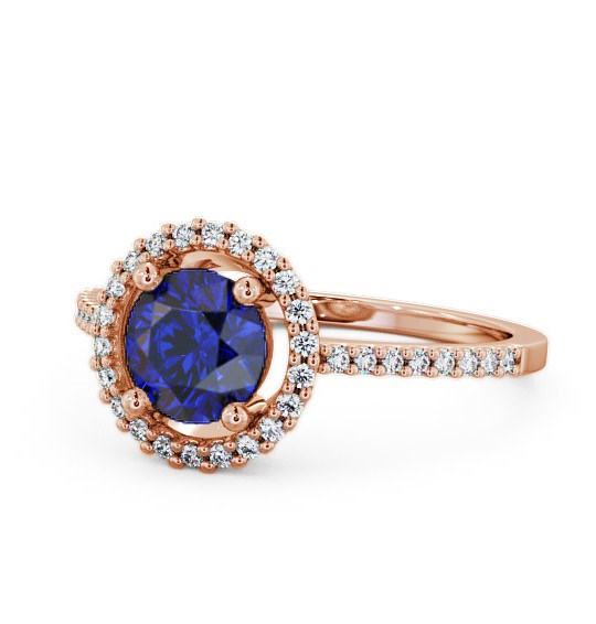  Halo Blue Sapphire and Diamond 1.20ct Ring 9K Rose Gold - Karina GEM7_RG_BS_THUMB2 