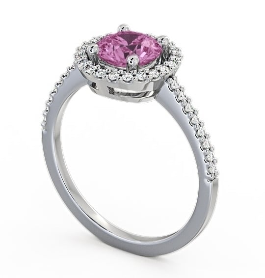  Halo Pink Sapphire and Diamond 1.20ct Ring Palladium - Karina GEM7_WG_PS_THUMB1 