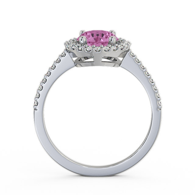 Halo Pink Sapphire and Diamond 1.20ct Ring 9K White Gold - Karina GEM7_WG_PS_UP
