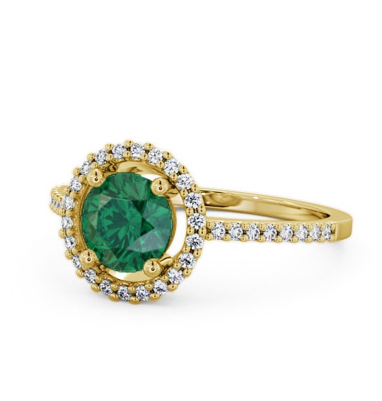  Halo Emerald and Diamond 0.95ct Ring 18K Yellow Gold - Karina GEM7_YG_EM_THUMB2 