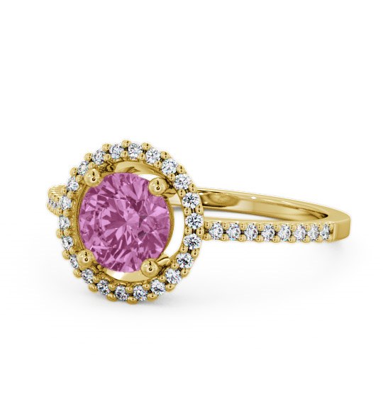  Halo Pink Sapphire and Diamond 1.20ct Ring 9K Yellow Gold - Karina GEM7_YG_PS_THUMB2 