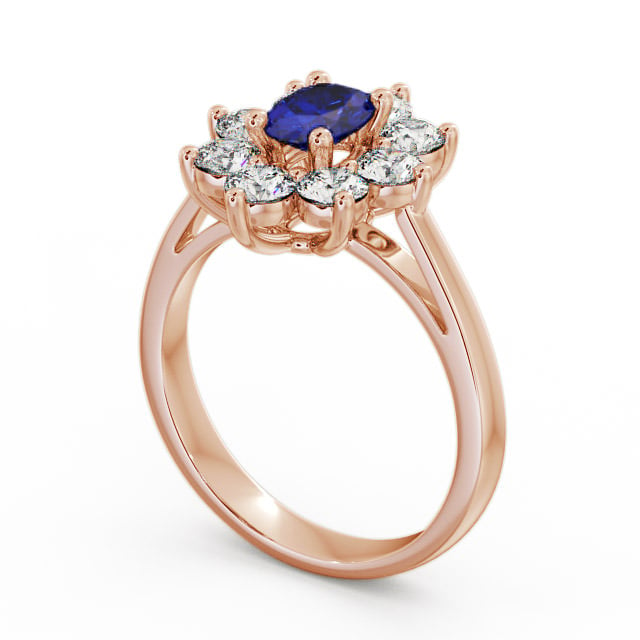 Cluster Blue Sapphire and Diamond 1.80ct Ring 9K Rose Gold - Carmen GEM8_RG_BS_SIDE