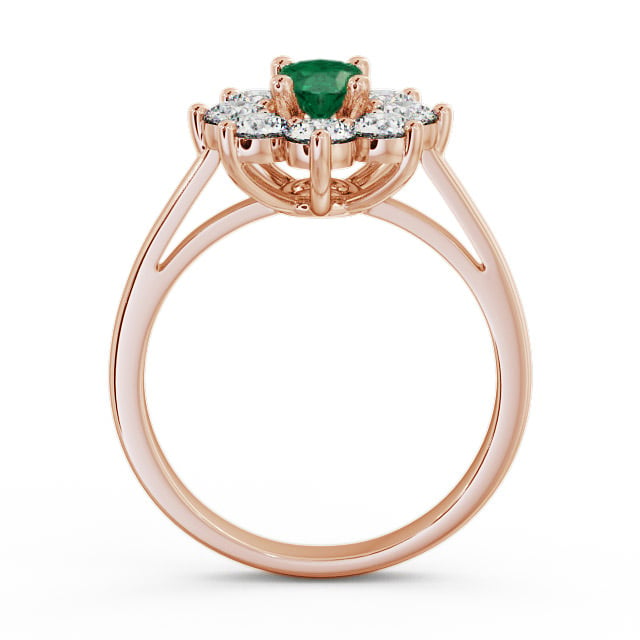 Cluster Emerald and Diamond 1.72ct Ring 9K Rose Gold - Carmen GEM8_RG_EM_UP