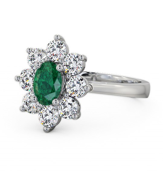  Cluster Emerald and Diamond 1.72ct Ring 18K White Gold - Carmen GEM8_WG_EM_THUMB2 