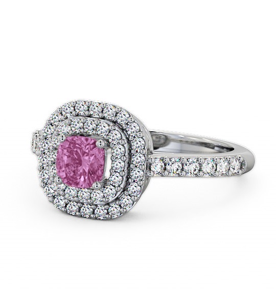  Cluster Pink Sapphire and Diamond 1.24ct Ring 18K White Gold - Bellini GEM9_WG_PS_THUMB2 