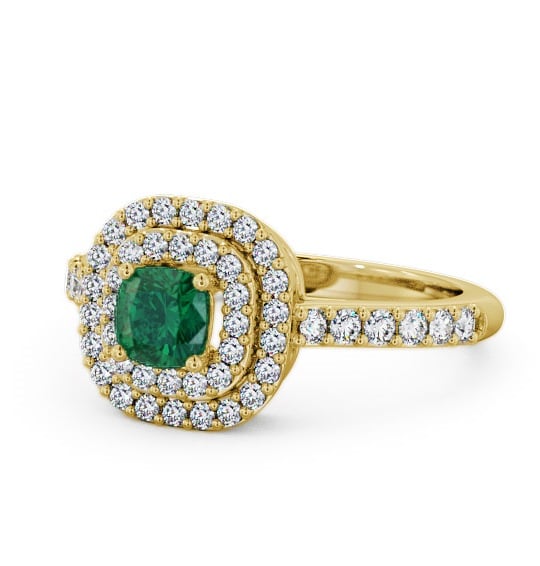  Cluster Emerald and Diamond 1.09ct Ring 18K Yellow Gold - Bellini GEM9_YG_EM_THUMB2 