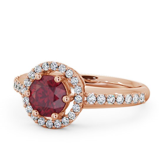  Halo Ruby and Diamond 1.31ct Ring 9K Rose Gold - Derwent GEMCL43_RG_RU_THUMB2 