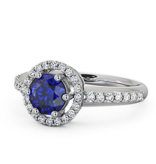  Halo Blue Sapphire and Diamond 1.31ct Ring 18K White Gold - Derwent GEMCL43_WG_BS_THUMB2 