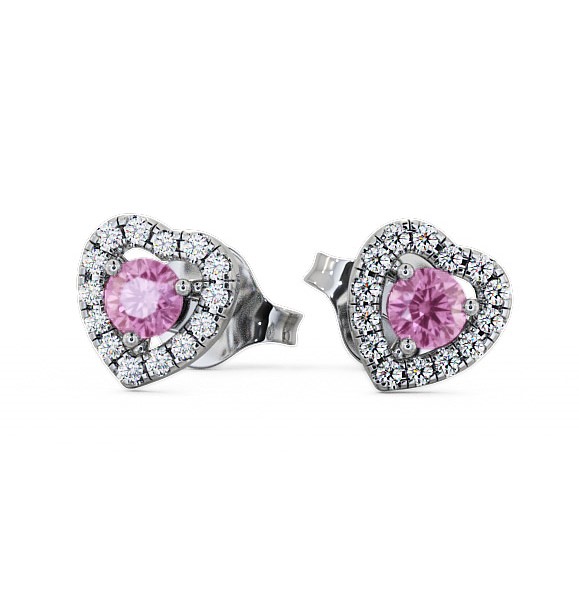  Halo Pink Sapphire and Diamond 0.56ct Earrings 9K White Gold - Avril GEMERG1_WG_PS_THUMB2 