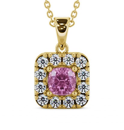  Halo Pink Sapphire and Diamond 1.90ct Pendant 18K Yellow Gold - Atley GEMPNT14_YG_PS_THUMB2 