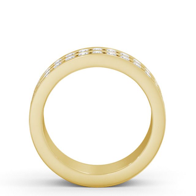 Half Eternity Round Diamond Double Channel Ring 18K Yellow Gold - Chelford HE11_YG_UP