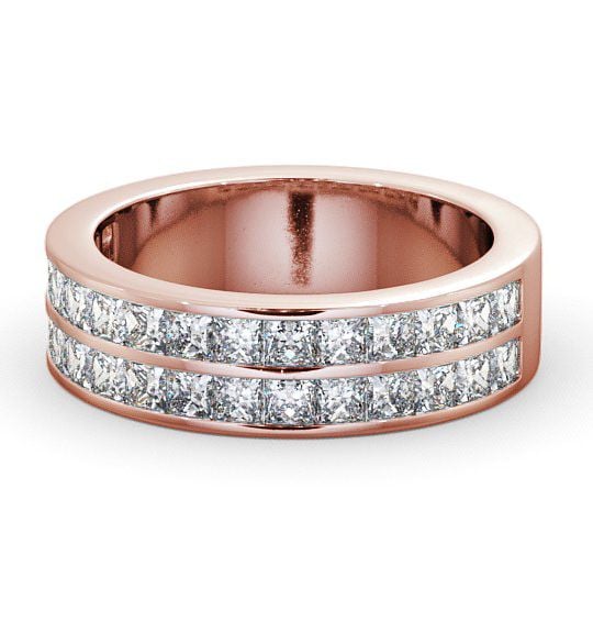  Half Eternity Princess Diamond Double Channel Ring 9K Rose Gold - Darley HE12_RG_THUMB2 