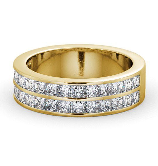  Half Eternity Princess Diamond Double Channel Ring 9K Yellow Gold - Darley HE12_YG_THUMB2 