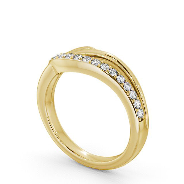Half Eternity Round Diamond 0.14ct Ring 18K Yellow Gold - Appleby HE17_YG_SIDE