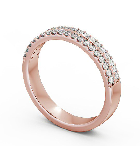Half Eternity Round Diamond Double Channel Ring 9K Rose Gold - Valence HE24_RG_THUMB1