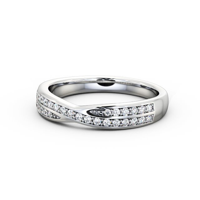 Half Eternity 0.18ct Round Diamond Ring 18K White Gold - Willow HE25_WG_FLAT