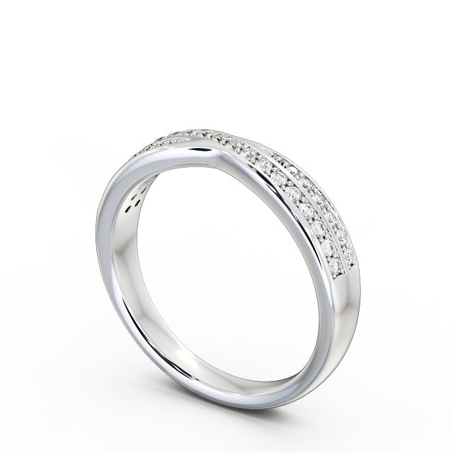 Half Eternity 0.18ct Round Diamond Ring 18K White Gold - Willow HE25_WG_SIDE