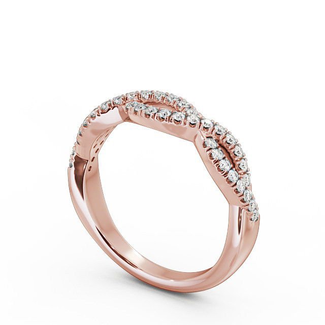 Half Eternity 0.24ct Round Diamond Ring 9K Rose Gold - Cemile HE26_RG_SIDE