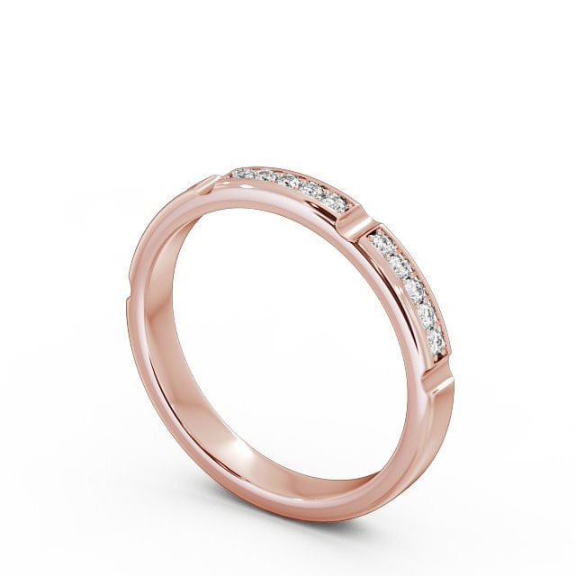 Half Eternity Round Diamond Ring 9K Rose Gold - Alida HE28_RG_SIDE