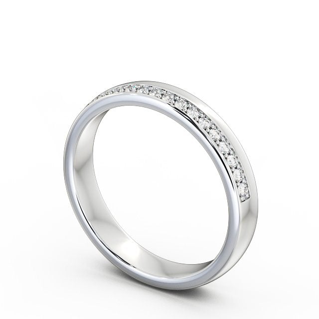 Half Eternity Round Diamond Ring Platinum - Luna HE31_WG_SIDE