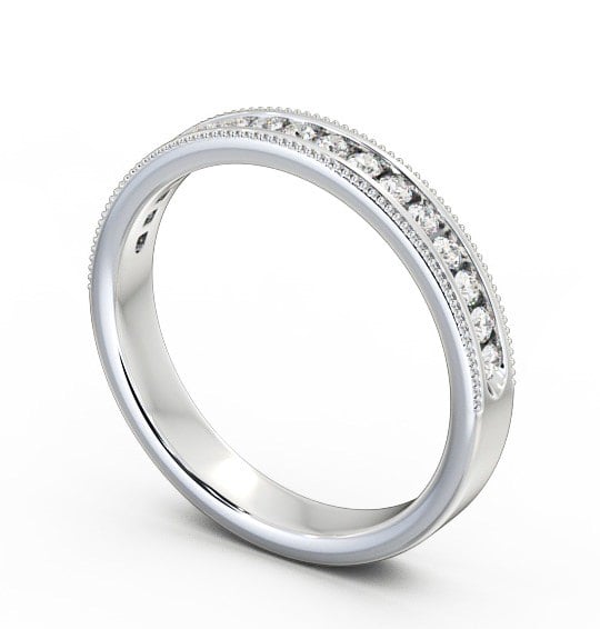  Vintage Half Eternity Round Diamond Ring 9K White Gold - Miriam HE33_WG_THUMB1 