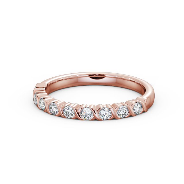 Half Eternity Round Diamond Ring 18K Rose Gold - Amina HE35_RG_FLAT