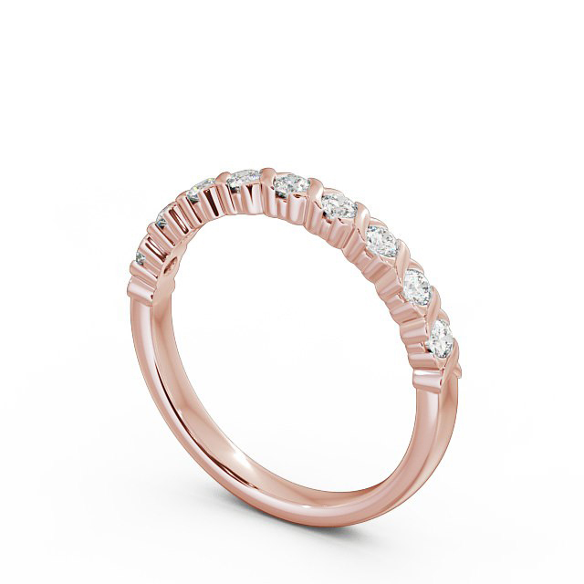 Half Eternity Round Diamond Ring 18K Rose Gold - Amina HE35_RG_SIDE