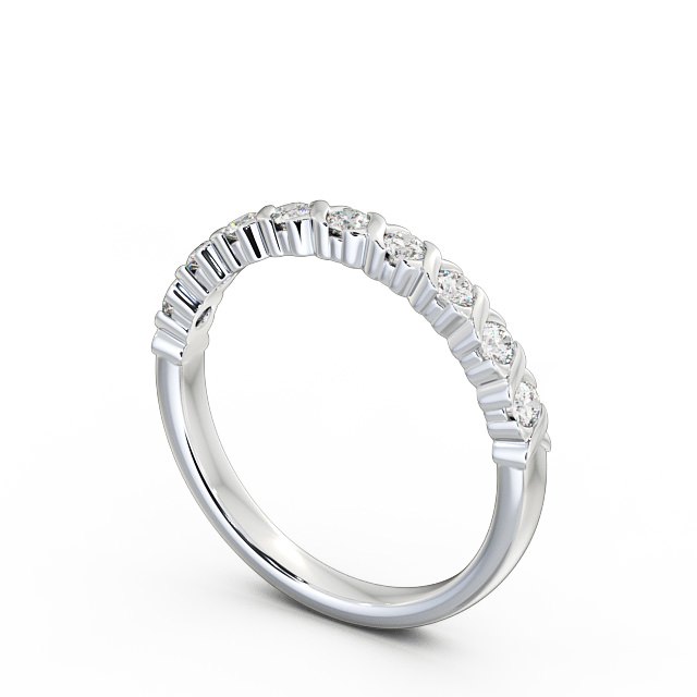 Half Eternity Round Diamond Ring Platinum - Amina HE35_WG_SIDE