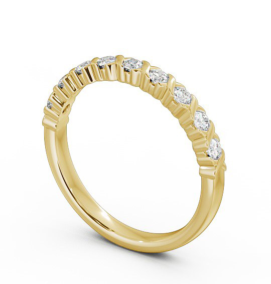 Half Eternity Round Diamond Ring 18K Yellow Gold - Amina HE35_YG_THUMB1