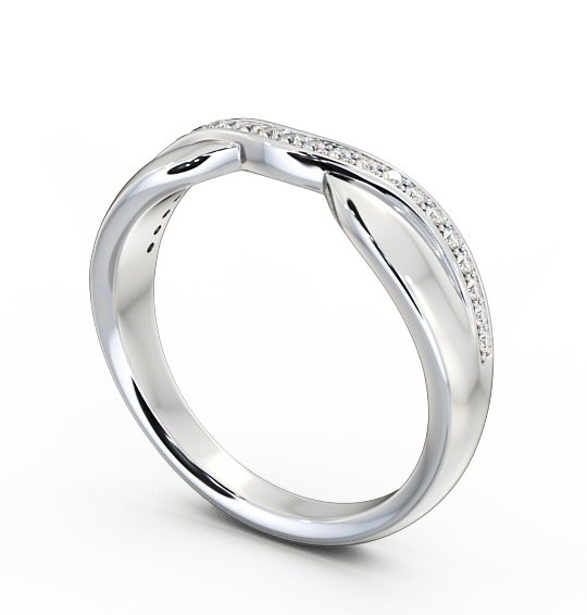 Curved Half Eternity 0.12ct Round Diamond Ring 18K White Gold - April HE37_WG_THUMB1