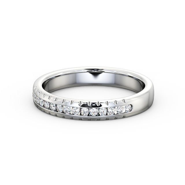 Half Eternity Round Diamond Ring 18K White Gold - Selma HE39_WG_FLAT