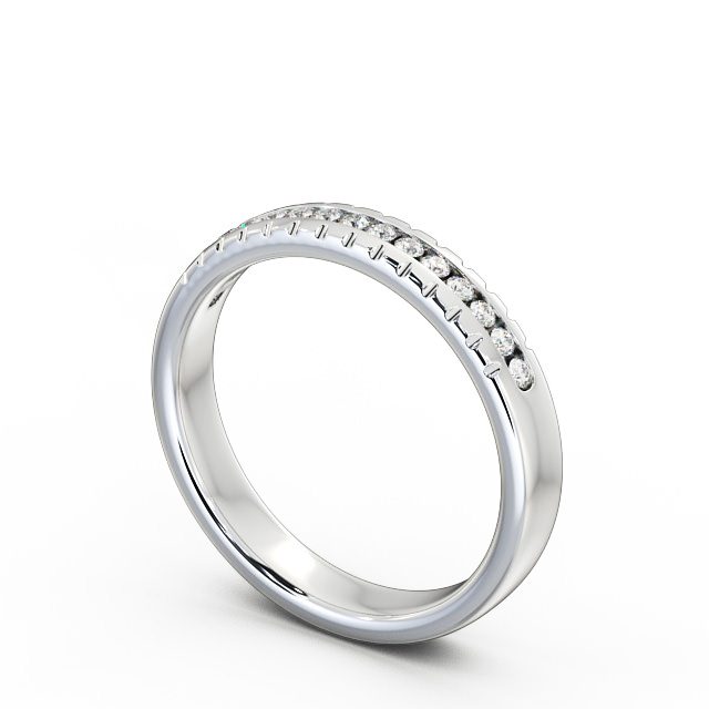 Half Eternity Round Diamond Ring Platinum - Selma HE39_WG_SIDE