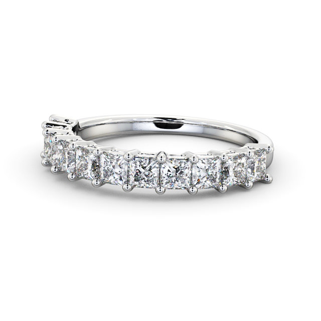 Half Eternity Princess Diamond Ring 18K White Gold - Bela HE3_WG_FLAT