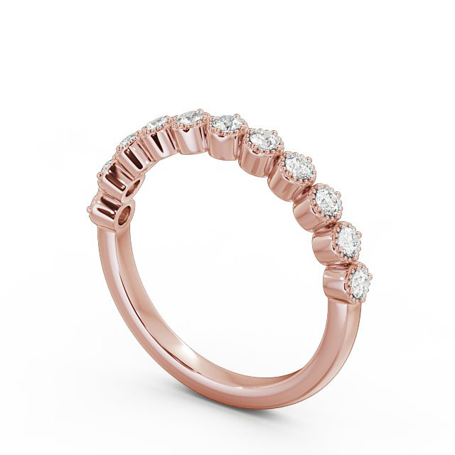 Half Eternity Round Diamond Ring 18K Rose Gold - Sabrine HE41_RG_SIDE