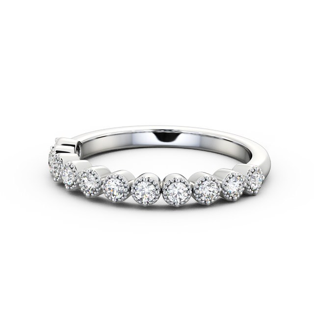 Half Eternity Round Diamond Ring 9K White Gold - Sabrine HE41_WG_FLAT