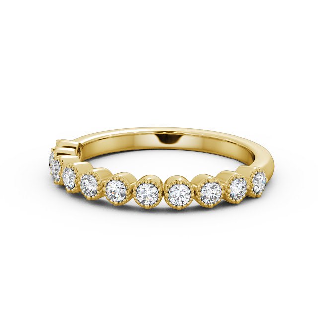 Half Eternity Round Diamond Ring 18K Yellow Gold - Sabrine HE41_YG_FLAT