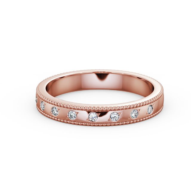 Half Eternity Round Diamond Ring 18K Rose Gold - Berlin HE46_RG_FLAT