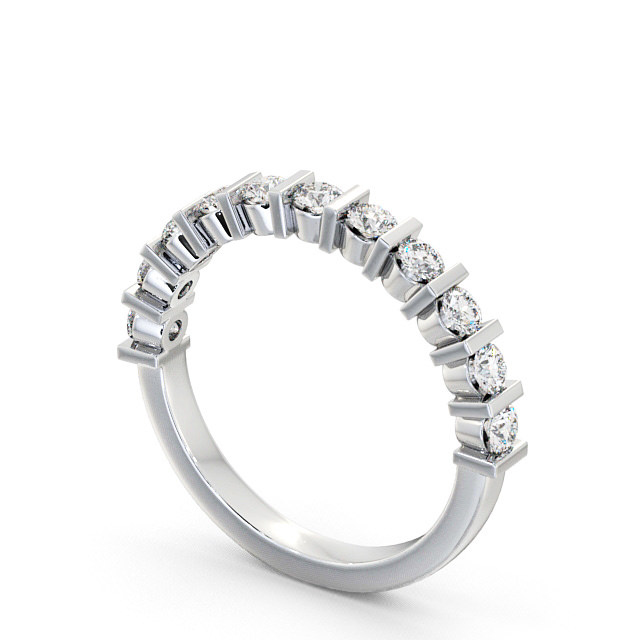 Half Eternity Round Diamond Ring 18K White Gold - Hayles HE4_WG_SIDE