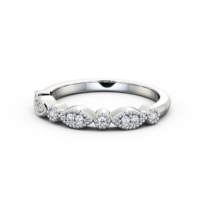 Half Eternity 0.10ct Round Diamond Ring 18K White Gold - Vienne HE50_WG_FLAT
